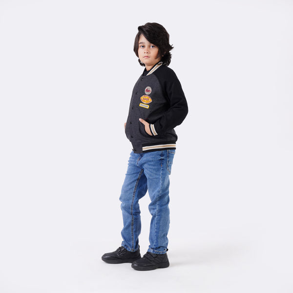 RAGLAN EMBROIDRY VARSITY JACKET
